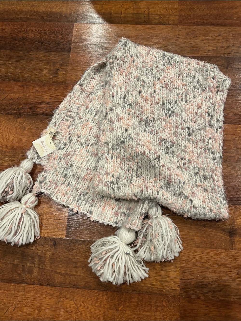 NWT Altar'd State Chunky Knit Multicolor Scarf with Tassel Trim